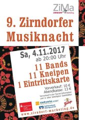 Kartenvorverkauf für die Musiknacht am 4. November 2017 in der Tourist Info