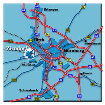 Umgebungskarte Zirndorf