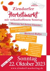 Zirndorfer Herbstmarkt für die ganze Familie mit verkaufsoffenem Sonntag am 22. Oktober 2023